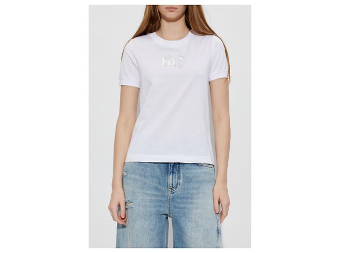 Dolce & Gabbana T-Shirt mit schimmerndem Logo - Ansicht 2
