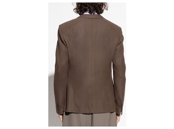 Blazer Dolce & Gabbana marrone in cotone con spacco singolo - vista 3
