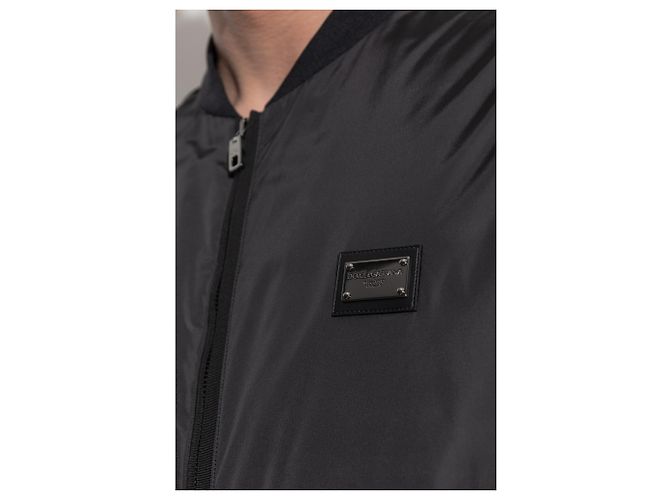 Dolce & Gabbana Logo Bomber Jacket Black Polyamide - view 4