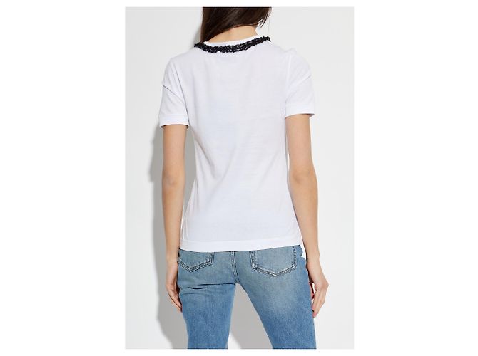 Dolce & Gabbana Camiseta con inserción de encaje en el escote - vista 3
