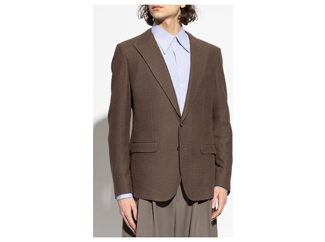 Blazer Dolce & Gabbana marrone in cotone con spacco singolo - vista 2