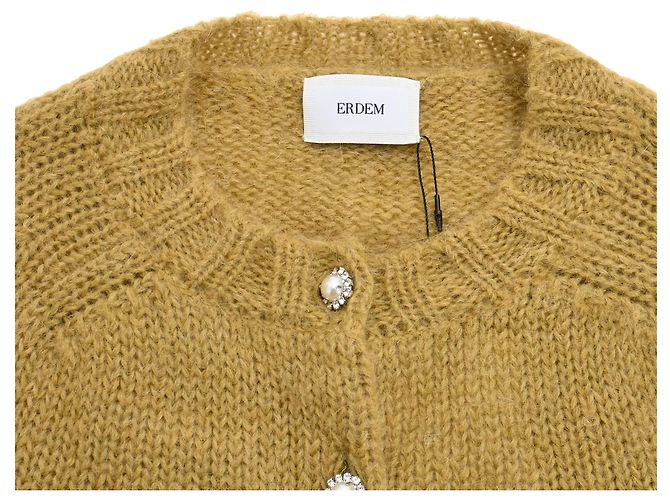 Erdem Vanessa Cardigan aus Mohair in Olivgrün - Ansicht 5