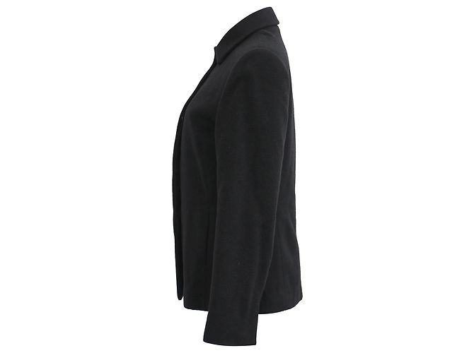Jil Sander Collared Jacket in Black Cashmere - view 2