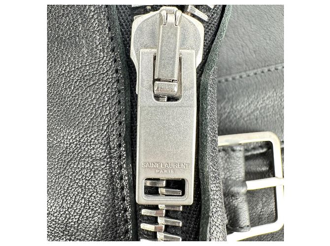 Autre Marque Minifalda Saint Laurent en cuero negro - vista 4