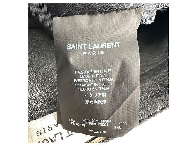 Autre Marque Minifalda Saint Laurent en cuero negro - vista 9