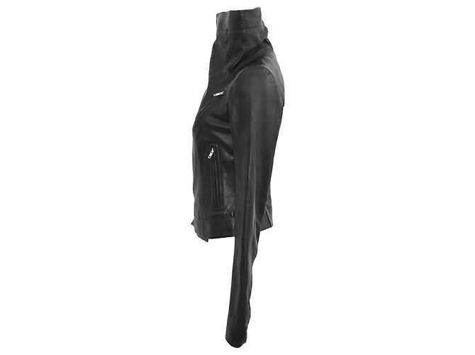 Giacca Biker Naska Rick Owens in pelle nera - vista 2