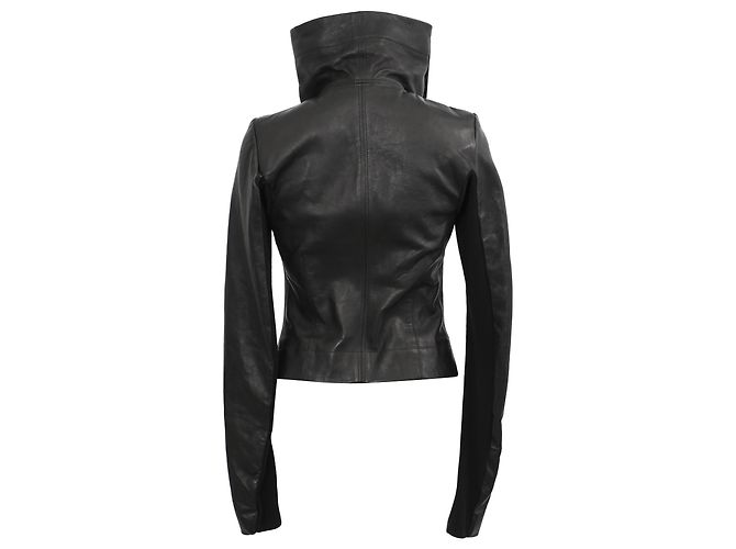 Giacca Biker Naska Rick Owens in pelle nera - vista 3
