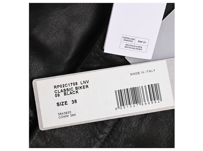 Giacca Biker Naska Rick Owens in pelle nera - vista 7