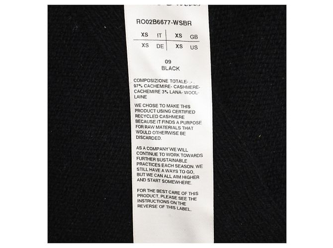 Sweater Tec Rick Owens em cashmere preto - vista 6