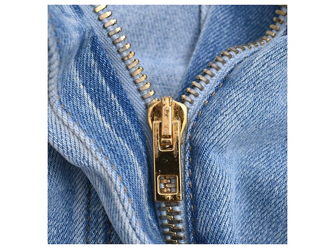 Vaqueros Boyfriend con Cinturón Balmain en Algodón Azul - vista 11