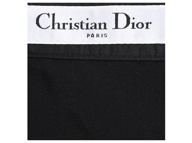 Falda midi estampada Christian Dior en seda negra - vista 4
