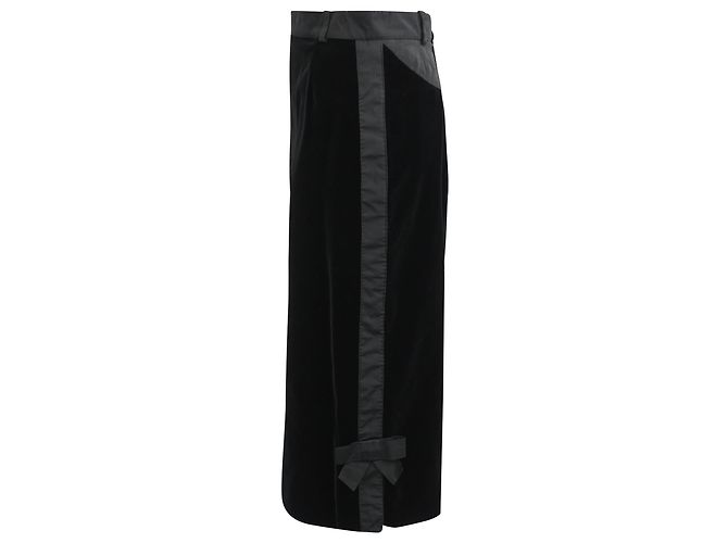 Gonna midi taglio a matita Louis Vuitton in cotone nero - vista 2