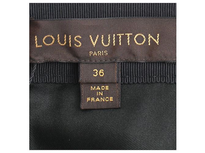 Gonna midi taglio a matita Louis Vuitton in cotone nero - vista 4