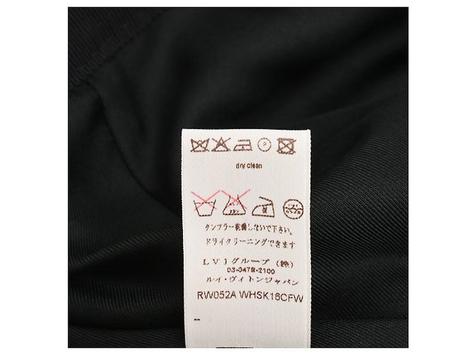 Gonna midi taglio a matita Louis Vuitton in cotone nero - vista 6