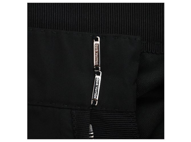 Gonna midi taglio a matita Louis Vuitton in cotone nero - vista 8