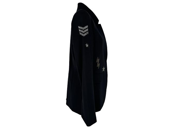 Zadig & Voltaire Very Bis Multistrass Open Front Blazer aus schwarzem Polyester - Ansicht 2