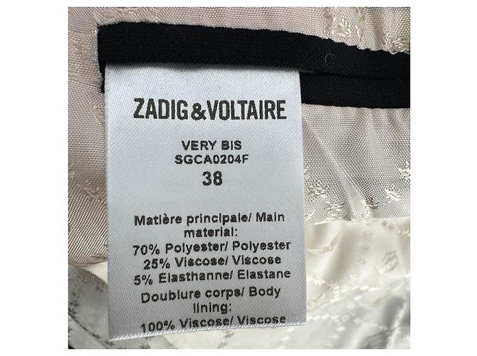 Zadig & Voltaire Very Bis Multistrass Open Front Blazer aus schwarzem Polyester - Ansicht 5