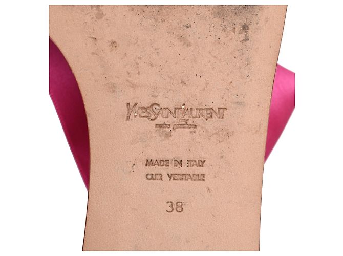 Autre Marque Sandali bassi con lacci Saint Laurent in raso rosa - vista 7