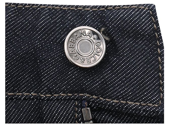 Dolce & Gabbana gerade geschnittene Jeans aus dunkelblauem Baumwollstoff - Ansicht 9