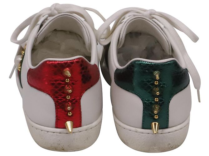 Baskets basses Gucci en cuir blanc - vue 5
