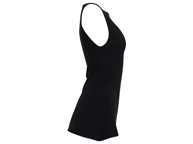 Top sin mangas de cuello redondo Reformation en Lyocell Negro - vista 3