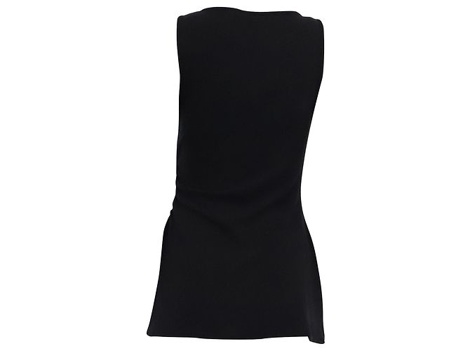 Top sin mangas de cuello redondo Reformation en Lyocell Negro - vista 4