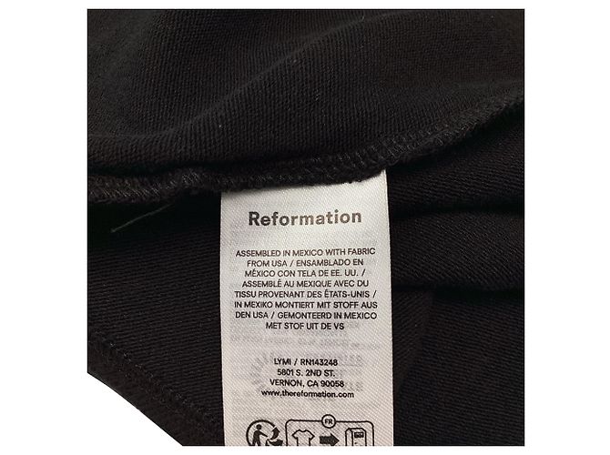 Top sin mangas de cuello redondo Reformation en Lyocell Negro - vista 5
