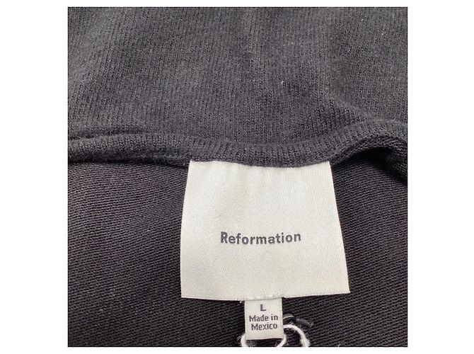 Top sin mangas de cuello redondo Reformation en Lyocell Negro - vista 7