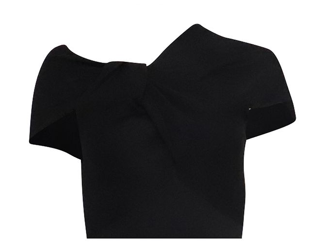 Victoria Beckham Twist Drape Figurspray Kleid aus schwarzer Viskose - Ansicht 2