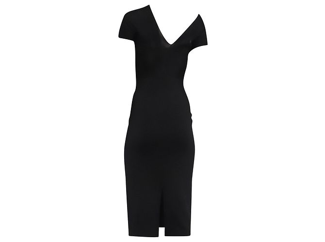 Victoria Beckham Twist Drape Figurspray Kleid aus schwarzer Viskose - Ansicht 4