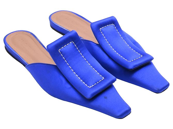 Mules basse Sabot Marni in raso blu - vista 4