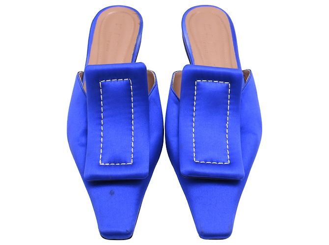 Mules basse Sabot Marni in raso blu - vista 5