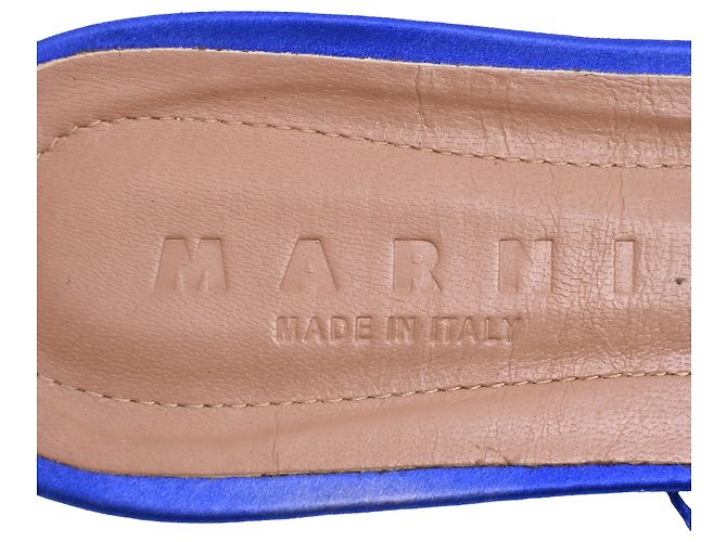Mules basse Sabot Marni in raso blu - vista 7