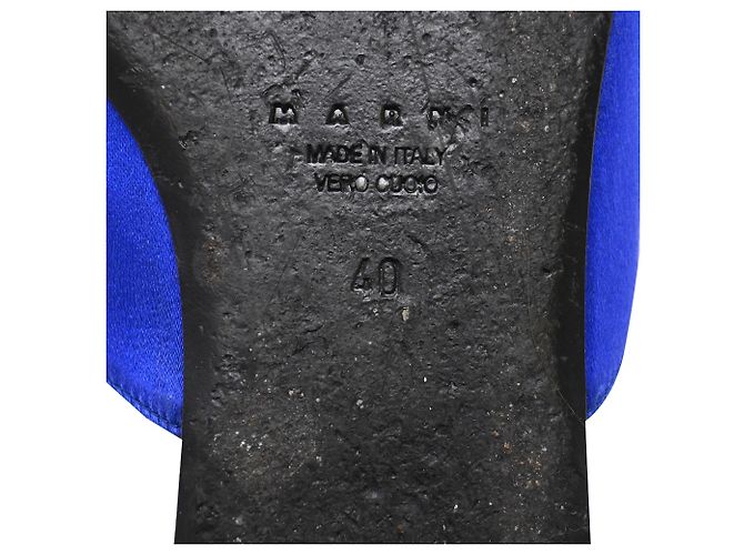 Mules basse Sabot Marni in raso blu - vista 8