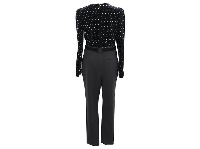 Self portrait Self-Portrait V-Ausschnitt Jumpsuit aus schwarzem Polyester - Ansicht 3