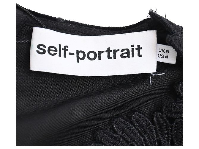 Self portrait Self-Portrait V-Ausschnitt Jumpsuit aus schwarzem Polyester - Ansicht 4