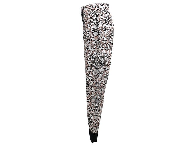 Dolce & Gabbana gerade geschnittene Blumenhose aus silbernem Polyamid - Ansicht 2