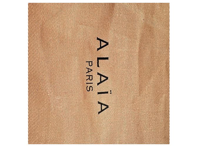Alaïa Cage Wave Stiletto aus silbernem Leder - Ansicht 17
