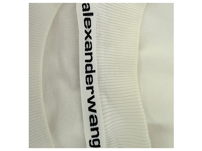 Camiseta gráfica de logo Alexander Wang en algodón blanco - vista 6