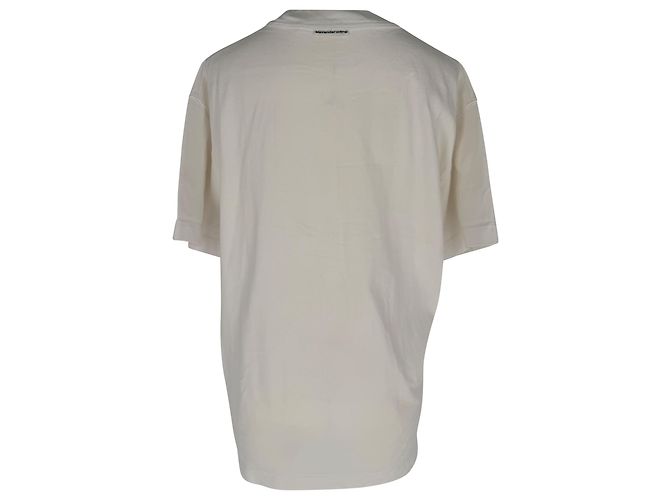 Camiseta gráfica de logo Alexander Wang en algodón blanco - vista 7