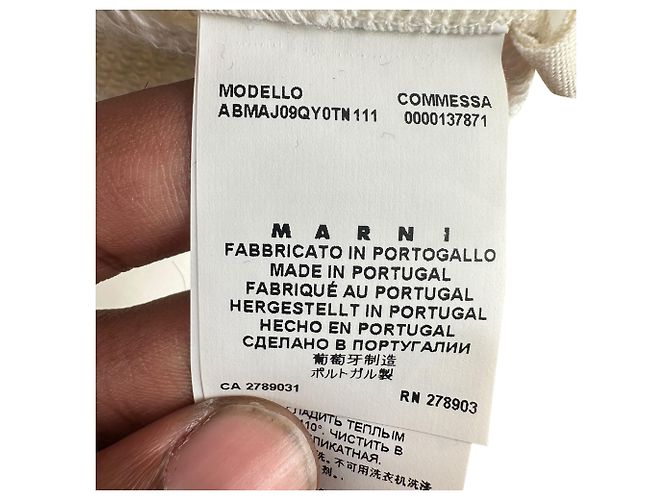 Mini abito canotta Marni in cotone crema - vista 7