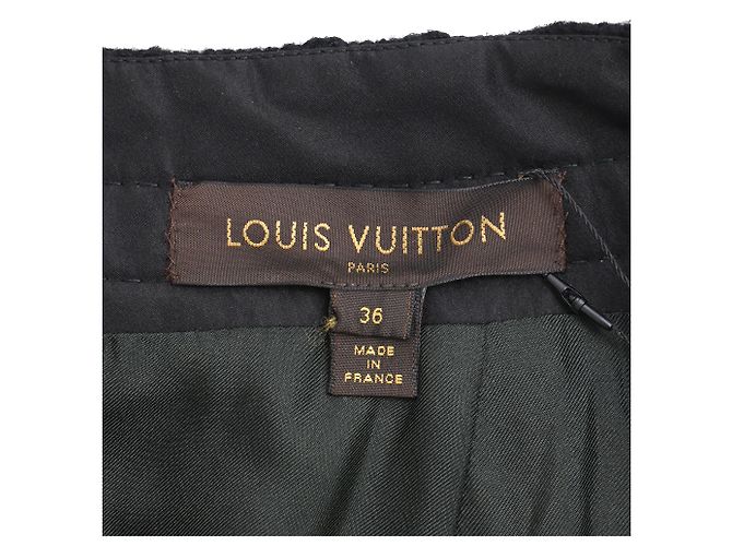 Gonna midi Louis Vuitton in lana nera - vista 4