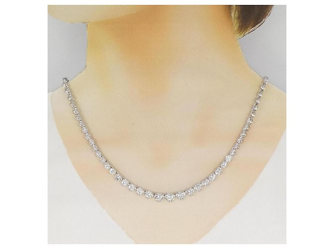 Autre Marque Platin-Diamant-Halskette Pt900 - Ansicht 6