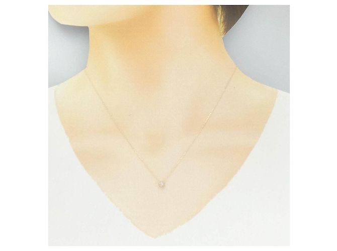 Autre Marque Halskette aus K10 Gelbgold mit Diamanten - Ansicht 6