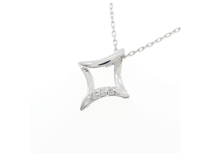 Autre Marque Collana in oro bianco K10 e diamanti - vista 3