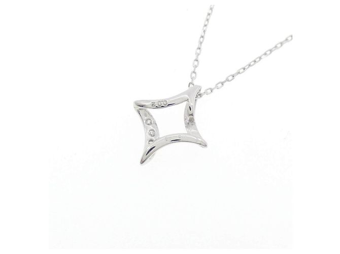 Autre Marque Collana in oro bianco K10 e diamanti - vista 4