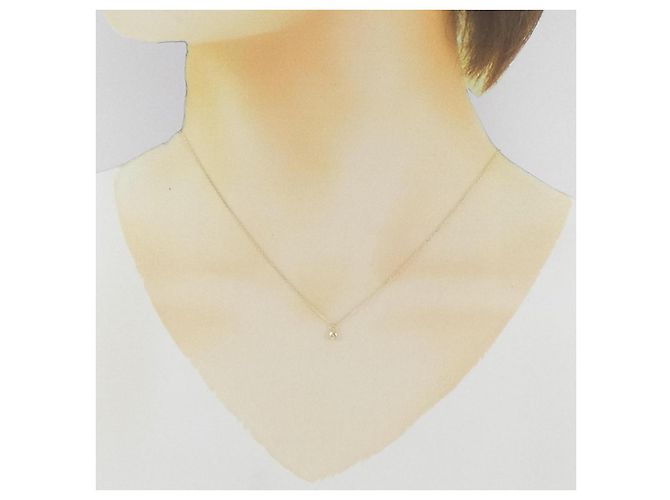 Autre Marque K10 Gelbgold Diamantenhalskette - Ansicht 6