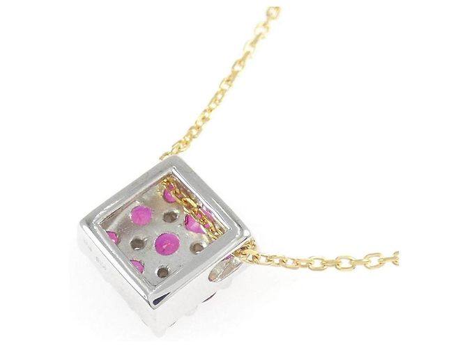 Autre Marque Collana in oro bianco Au750 e oro giallo Au750 con rubino e diamante - vista 4
