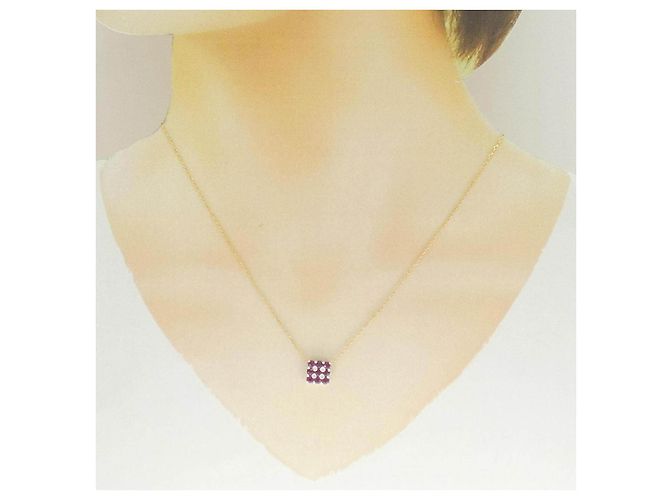 Autre Marque Collana in oro bianco Au750 e oro giallo Au750 con rubino e diamante - vista 6