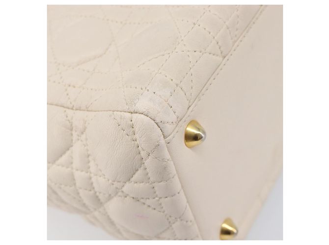 Christian Dior Canage Hand Bag Leather White Gold - vista 19